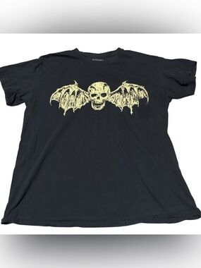 Avenged Sevenfold 2023 North American Tour Band T Shirt Mens L Deathbat Black